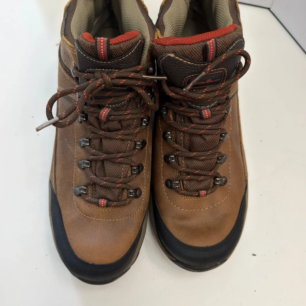 Eddie Bauer Bradley Mens 12M Waterproof Leather Hiking Boots Brown 622332829